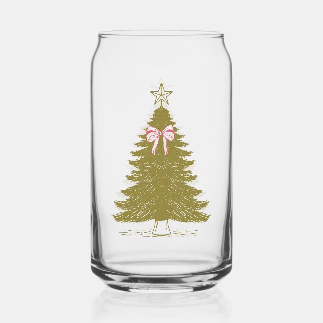 Verre Canette Faye and Lauren Christmas Tree with Pink Ribbon (Recto)