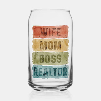 Verre Canette Femme d'agent immobilier Maman Patron Nom d'entrep
