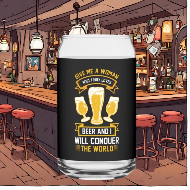 Verre Canette Femme de bière amusante mot art (Créateur téléchargé)