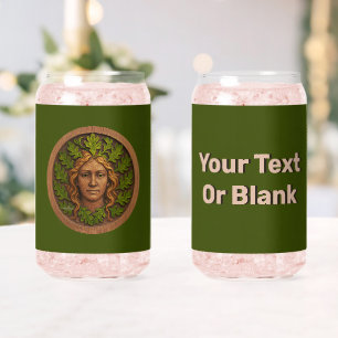 Verre Canette Femme verte - Bois