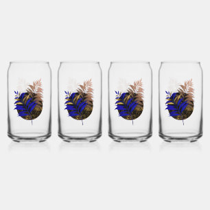Verre Canette Ferme bleue sur cercle noir
