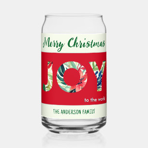 Verre Canette Festive Joie colorée au monde Joyeux Noël