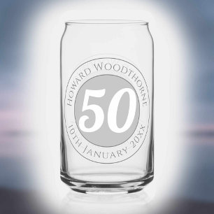 Verre Canette Fête d'anniversaire avec nom, âge et anniversaire