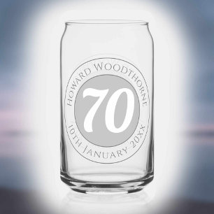 Verre Canette Fête d'anniversaire avec nom, âge et anniversaire