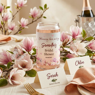 Verre Canette Fête de douche de mariée Magnolia Amour et Joie