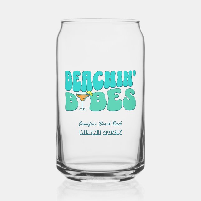 Verre Canette Fête de Filles Célibataires à la Plage Groupie de  (Recto)