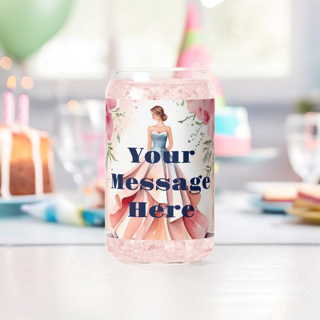 Verre Canette Fête de la Quinceanera aquarelle (Insitu (Anniversaire))