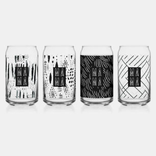 Verre Canette Fête des mères modernes en noir et blanc à la mode