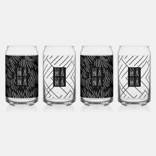 Verre Canette Fête des Mères modernes en noir et blanc tendance