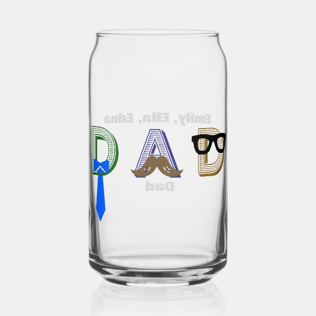 Verre Canette Fête des pères Cool Papa Fun Papa Personnalités (Recto)