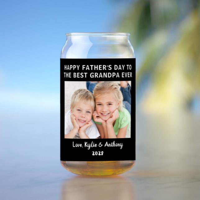 Verre Canette Fête des pères Meilleur grand-père jamais photo pe (Créateur téléchargé)