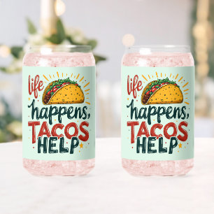 Verre Canette Fête drôle d'amateur de tacos nourriture humour ar