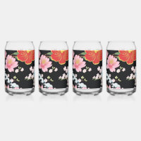 Fête japonaise Fleurs de Sakura Seigaiha Moderne R