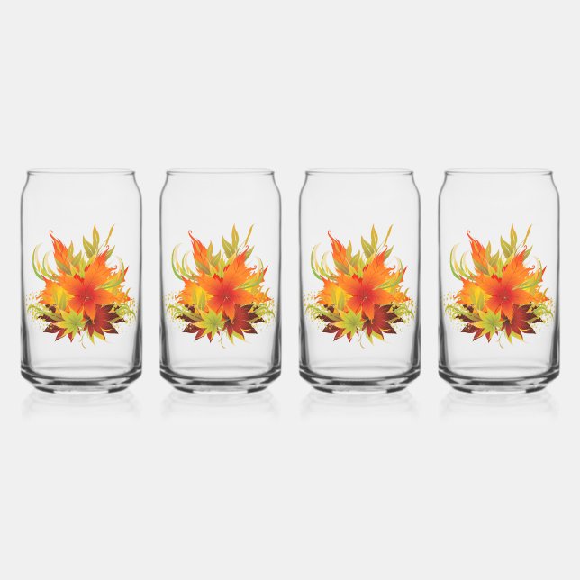 Verre Canette Feuilles d'automne (Recto)