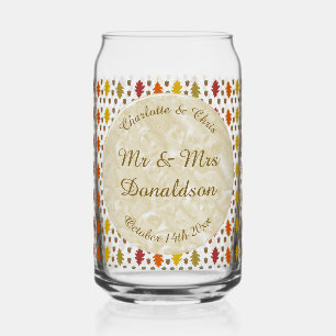 Verre Canette Feuilles de chêne et Acorns Automne Mariage d'auto