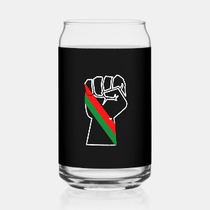 Verre Canette fierté noire drapeau rouge vert poing panafricain