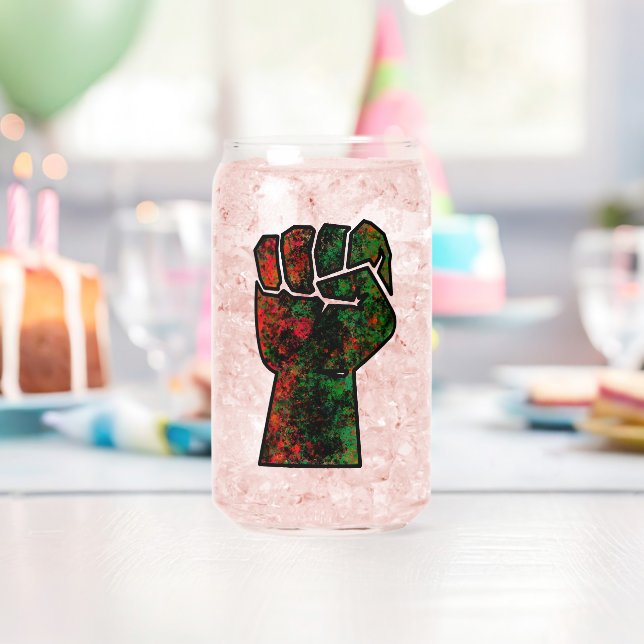 Verre Canette fierté noire drapeau rouge vert poing panafricain  (Insitu (Anniversaire))