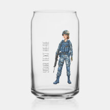 fille militaire texte modifiable