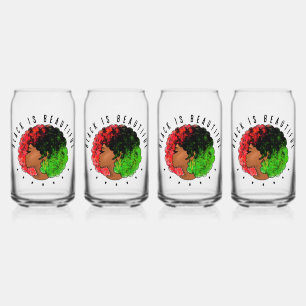 Verre Canette Fille noire panafricaine femme rouge vert fierté a