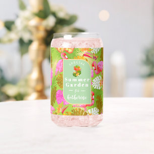 Verre Canette Flamant rose Tropical Garden Vert clair