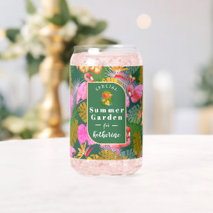 Verre Canette Flamant rose Tropical Garden Vert foncé