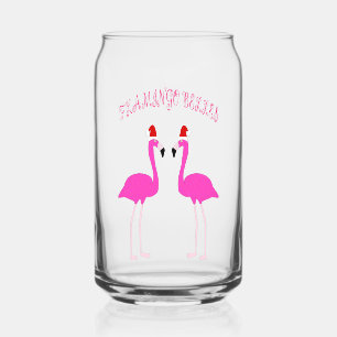 Verre Canette Flamants roses lesbiennes de Noël Flamant rose Bel