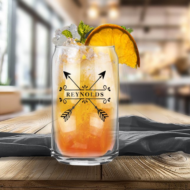 Verre Canette Flèches croisées rustiques avec le nom ID615 (Créateur téléchargé)