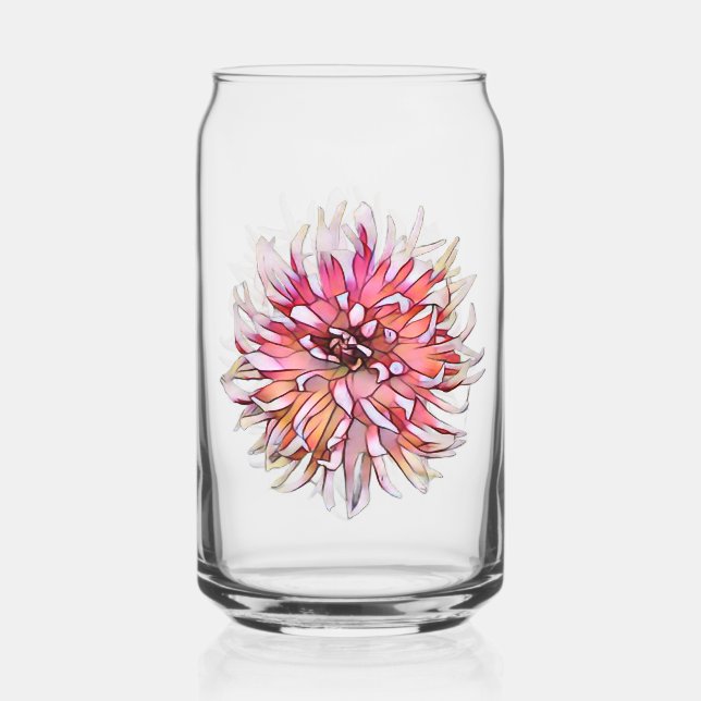 VERRE CANETTE FLEUR DE DAHLIA (Recto)