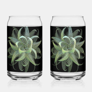 Verre Canette Fleur de fougère fractale