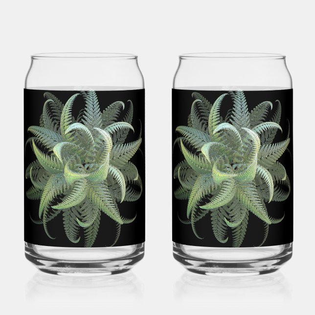 Verre Canette Fleur de fougère fractale  (Recto)