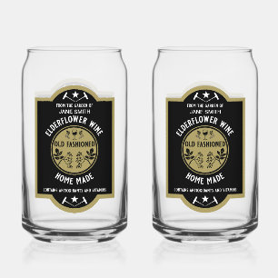 Verre Canette Fleur d'Elderflower maison personnalisée
