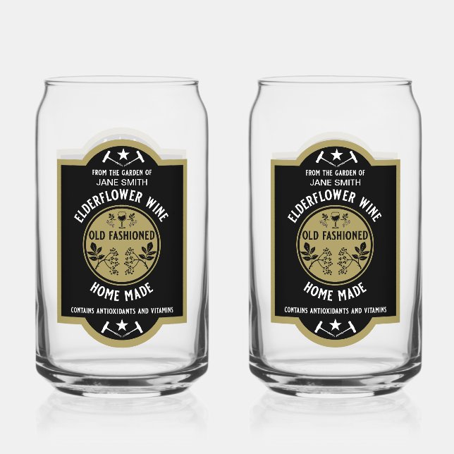Verre Canette Fleur d'Elderflower maison personnalisée (Recto)