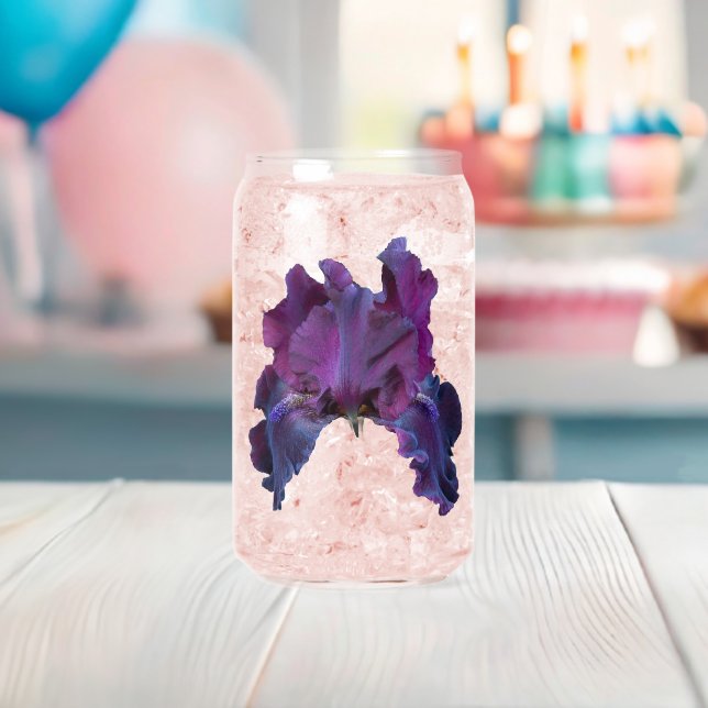 Verre Canette Fleur d'Iris pourpre foncé (Insitu (Baby Shower))