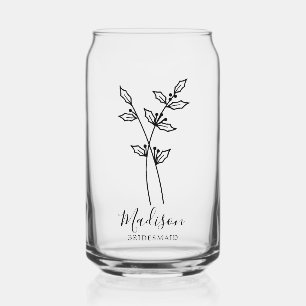 Verre Canette Fleur du mois de naissance Décembre Holly Berry Br