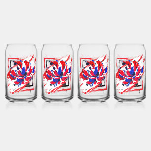 Verre Canette Fleur éclatée