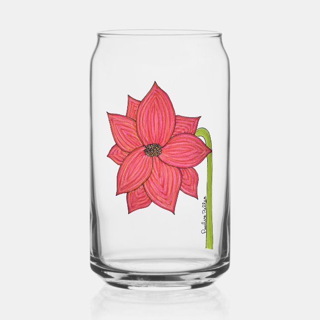 Verre Canette Fleur étoile rouge Vierge (Recto)