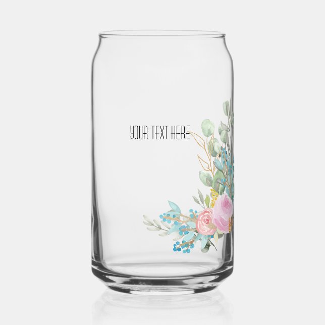 Verre Canette fleur modifiable  (Recto)