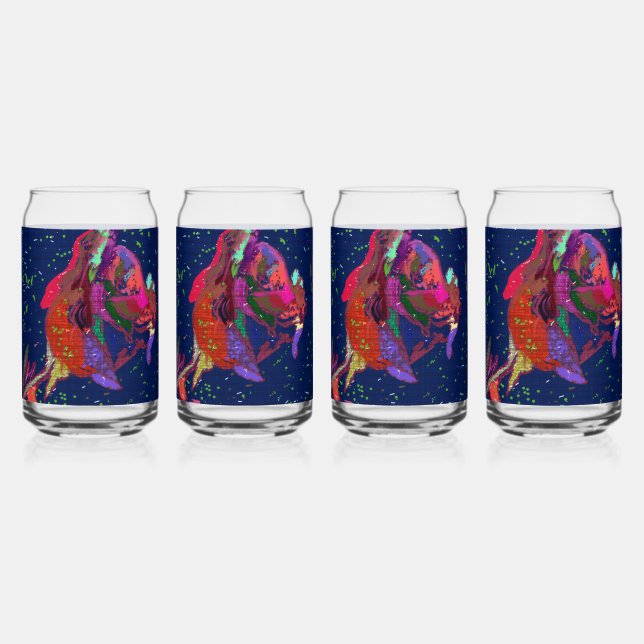 Verre Canette Fleur multicolore (Recto)