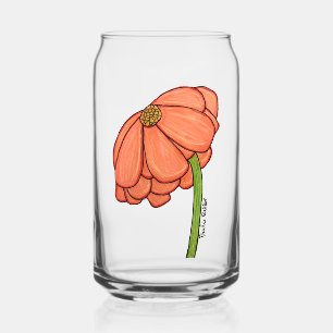 Verre Canette Fleur Orange