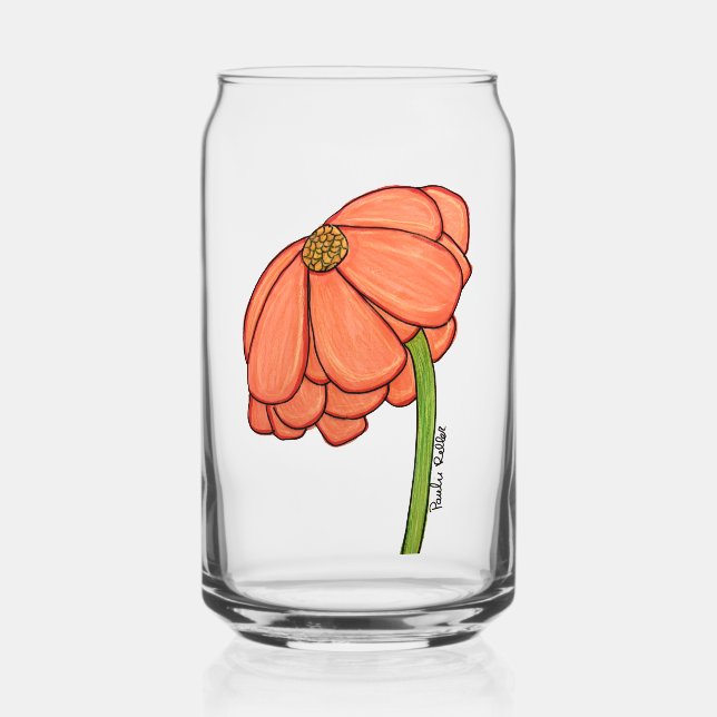 Verre Canette Fleur Orange (Recto)