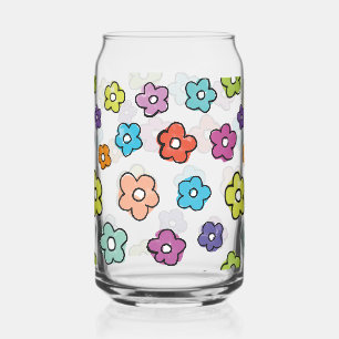 Verre Canette Fleur Rétro Pop de Couleur