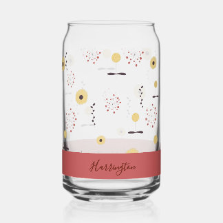 Verre Canette Fleur sauvage boho personnalisée avec nom personna