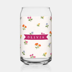 Verre Canette Fleur sauvage Cottagecore florale Ditsy personnali