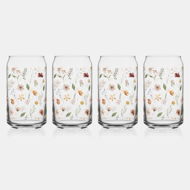 Verre Canette Fleur sauvage élégant (Recto)