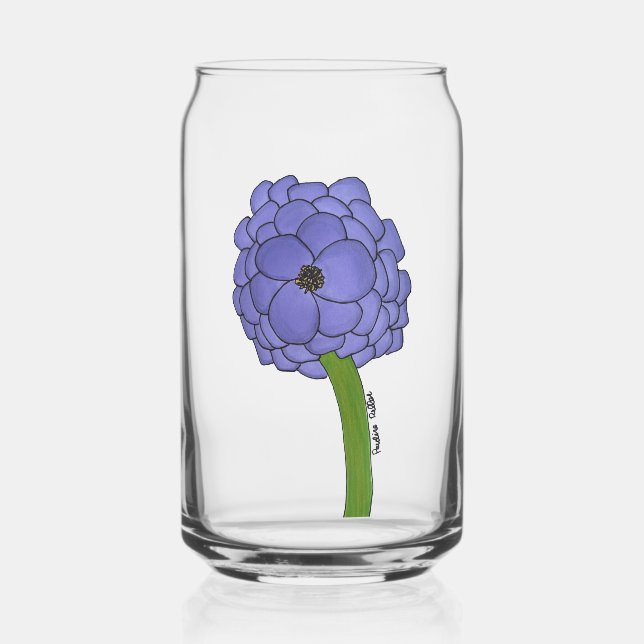 Verre Canette Fleur Violette (Recto)