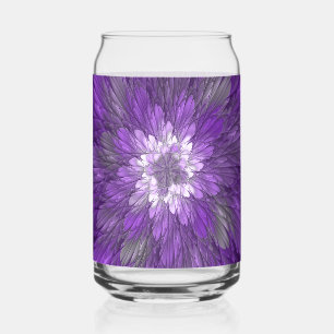 Verre Canette Fleur violette abstraite psychédélique Art fractal