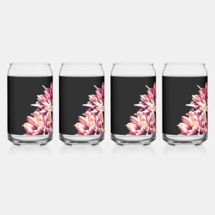 Verre Canette Fleurs
