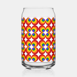 Verre Canette Fleurs arc-en-ciel psychédéliques