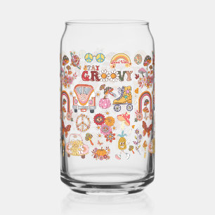 Verre Canette Fleurs boho colorées rétro design floral super