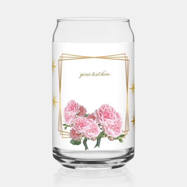 Verre Canette fleurs dans un cadre doré  (Gauche)